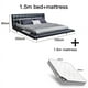 thumbnail image 1 of Nordic Italian Genuine Leather Bed Frame Solid Wood Queen Headboard 150 Modern King Size Beds Furniture Villa Cama Matrimonial My Lux Decor Round, 1 of 17