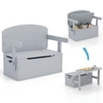 thumbnail image 2 of Spaco 3-in-1 Kids Convertible Storage Bench Wood Activity Table and Chair Set-Gray, Toddler Table and Chair Set for Arts & Crafts, Snack Time, Homeschooling, Homework, 2 of 7