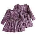 thumbnail image 5 of WOLLED Baby Girls Velvet Ruffle Dress Toddler Pageant Party Gown Spring Fall Long Sleeve Wedding Evening Dress 9M-4Y Winter Christmas A-Line Vintage Dresses, 5 of 9