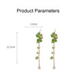 thumbnail image 2 of Green Stone Dangle Drop Hook Earrings 14K Gold Plated CZ Statement Hoop Studs for Women, 2 of 6
