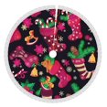 thumbnail image 1 of Faldas para árbol de Navidad de 30 pulgadas con texto "Merry Christmas", tapete para árbol de Navidad para vacaciones de invierno, falda para árbol de Navidad para decoraciones navideñas rústicas, 1 of 8