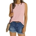 thumbnail image 4 of UVN Tank Tops for Women Summer Sleeveless Eyelet Blouse Casual Crew Neck Basic Tees, 4 of 9