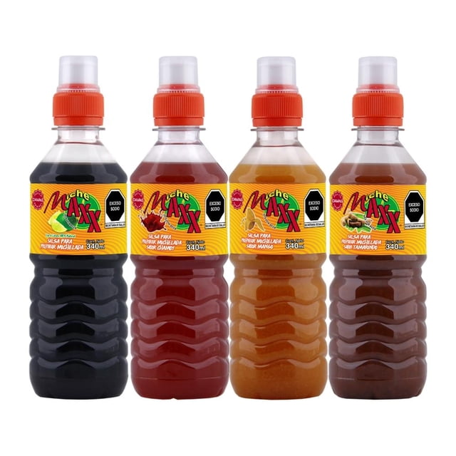 Salsa para Michelada Miche Maxx sabores Gourmet, Mango, Tamarindo y Chamoy 4-Pack 340 ml