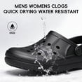 thumbnail image 3 of YHOON Unisex Garden Clogs Shoes Slip on Beach for Men and Women Sandals Beach Water Shoes All Black Size 12 Women/11 Men, 3 of 7