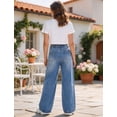 thumbnail image 4 of OYYN Girls Baggy Jeans Wide Leg High Waist Y2K Streetwear Boyfriend Skater Denim Pants School Casual Wear, 4 of 7