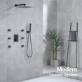 thumbnail image 3 of Matte Black Rain Shower System with 6 Body Shower Jets, Shower Jets System with Wall Mount 12'' Rain Shower with Hand Shower Full Body Shower Faucet with Jets, 3 of 9