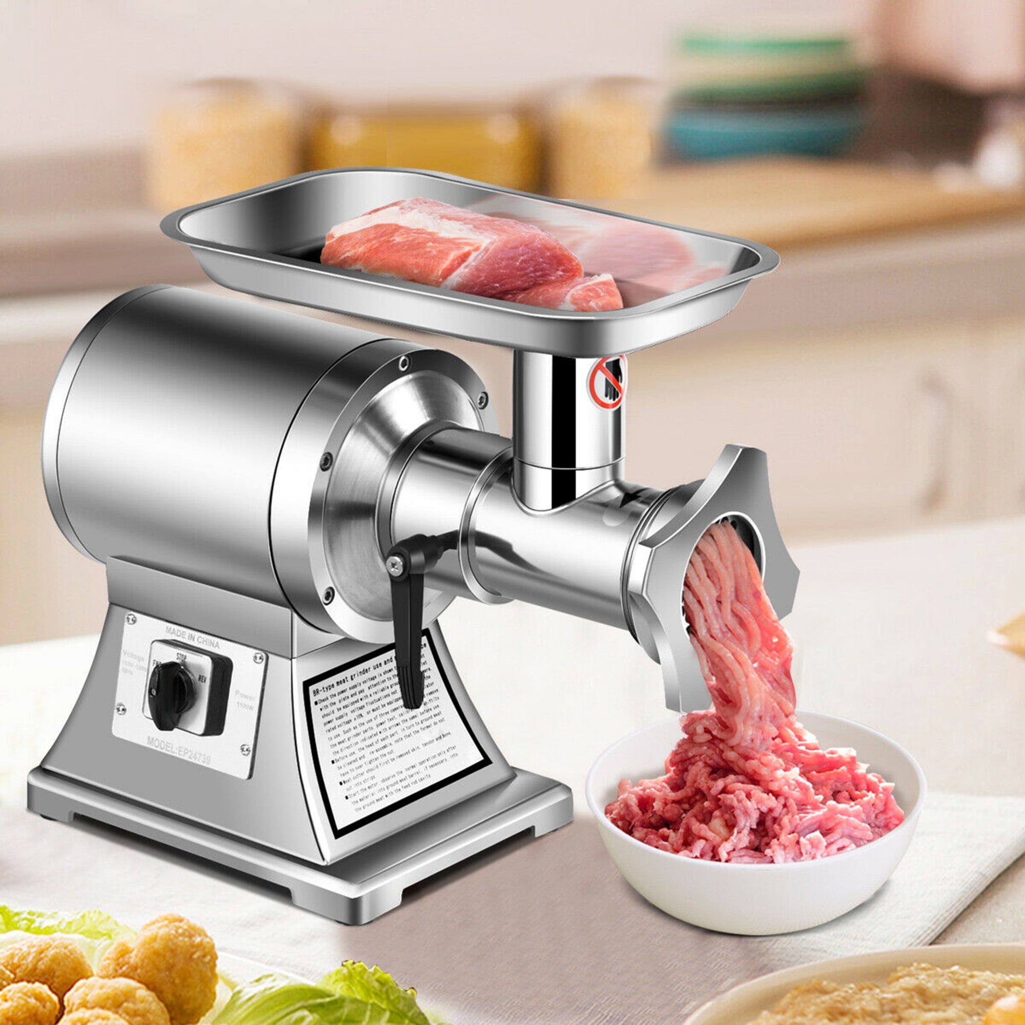 Gymax Commercial Grade Meat Grinder Stainless Steel Heavy Duty 1.5HP 1100W 550LB h Walmart