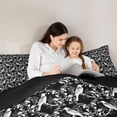 thumbnail image 5 of Feelyou Retro Boho Damask Full Size Comforter Sets, Tribal Gothic Crow Bedding Sets, 3pcs, 5 of 8