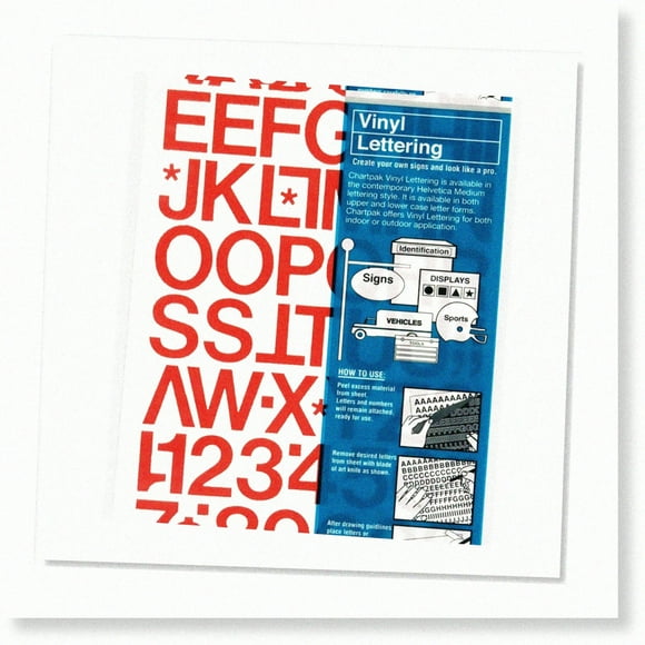 Red Vinyl Letters and Numbers - Self-Adhesive, 1 Inch High (88 Pack)