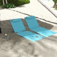 thumbnail image 2 of Outsunny 2 Pcs Folding Beach Lounge Chair w/ Pillow, Blue, 2 of 10