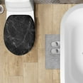 thumbnail image 4 of ZIATUBLE Black Marble Stripes Toilet Lid Dust Cover Oblong Toilet Seat Cover with Elastic Bottom Toilet Lid Covers for Bathroom Decoraction Fit Most Toilet Seat Covers, 4 of 6