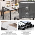 thumbnail image 2 of PORKISS Dining Table Set for 4, 3-Piece Kitchen Table Set with 2 Benches, Dining Room Table Set with Metal Frame, Breakfast Nook Furniture Set for Home Cafeteria Bar Dining Room, Gray and White, 2 of 8