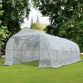 thumbnail image 3 of Outsunny 20’ x 10’ x 7’ Deluxe High Tunnel Walk-In Garden Greenhouse Kit - White, 3 of 11