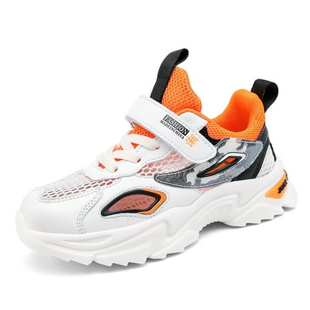 

Engtoy Little Big Kids Athletic Sneakers Hook and Loop Slip on Breathable Walking Shoes