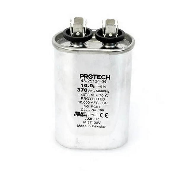 43-100496-12 - OEM Rheem Upgraded Replacement Oval Run Capacitor 10 uf MFD 370 Volt VAC