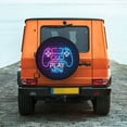 thumbnail image 7 of DouZhe Waterproof Spare Tire Cover, Neon Play Now Game controller Prints Adjustable Wheel Covers Fit for Jeep Trailer RV SUV Car, 15 inch, 7 of 7