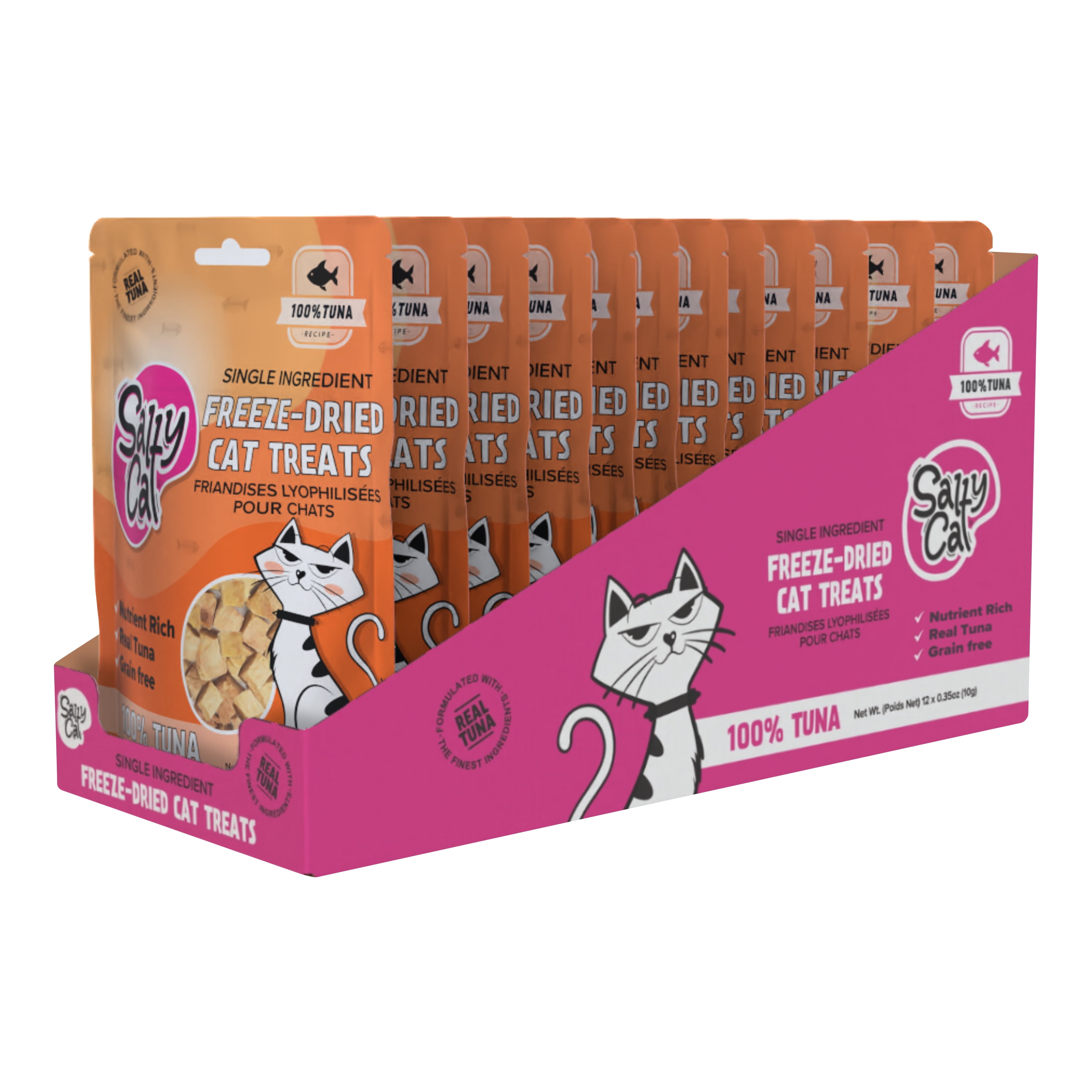 (2 pack) Salty Cat Freeze-Dried Tuna Flavor Crunchy Treats for Cats, 10g Bag