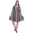 thumbnail image 2 of Moomaya Robe Courte Évasée Imprimée de Designer, Manches Longues, Tunique en Velours, Robes pour Femmes, 2 of 6