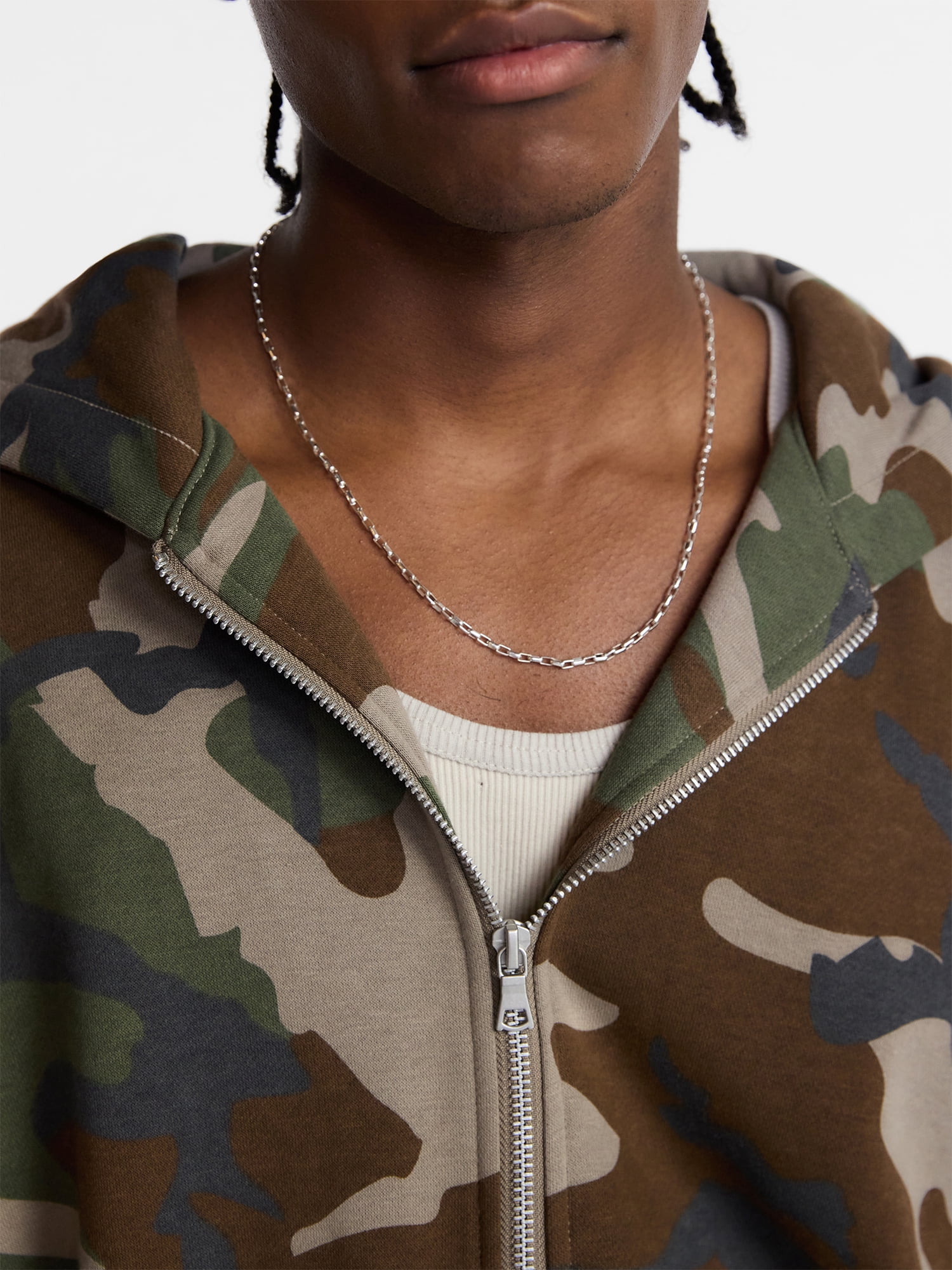 No Boundaries Zip Hoodie with Long Sleeves, Men's XS-4XLT