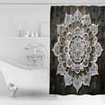 thumbnail image 4 of Small Stall Shower Curtain 36x78 Inch Narrow Half Size Farmhouse Flowers Bath Curtains Bathroom Decor Vintage Ethnic Floral Wooden Grain Waterproof Fabric Shower Curtain Set with Hooks 36 Inch, 4 of 6