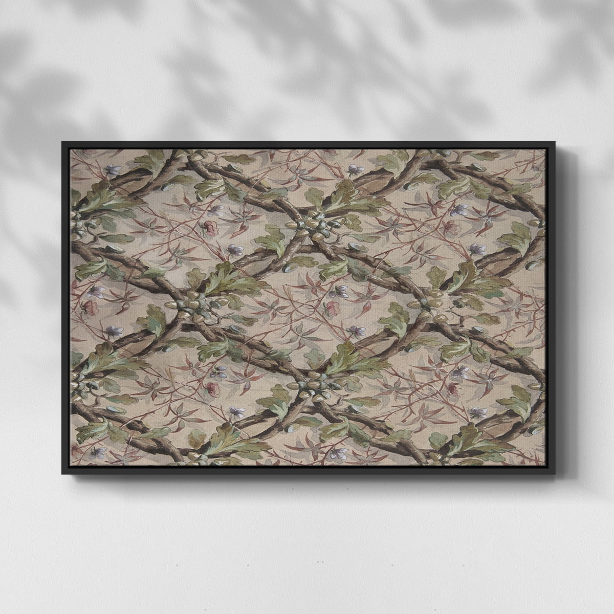 Vintage Abstract Print-IV Framed in Black Wood Gallery Wrapped Canvas 27 in. x 41 in.