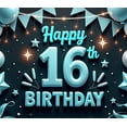 thumbnail image 3 of Colorful Theme Birthday Banner Decorative Design Happy 16th Birthday for Birthday Party Teen Party Celebration, 3 of 7