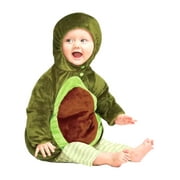 Infant Boys & Girls Plush Green Avocado Baby Costume Hooded Pull-Over 0-6m