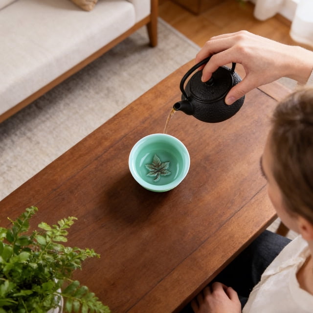 Creatine 1 Piece Ceramic Teacup Green Teacup Health Focused Ceramic Cup Maple Leaf Teacup Suitable For Garden Ceremonies And Coffee