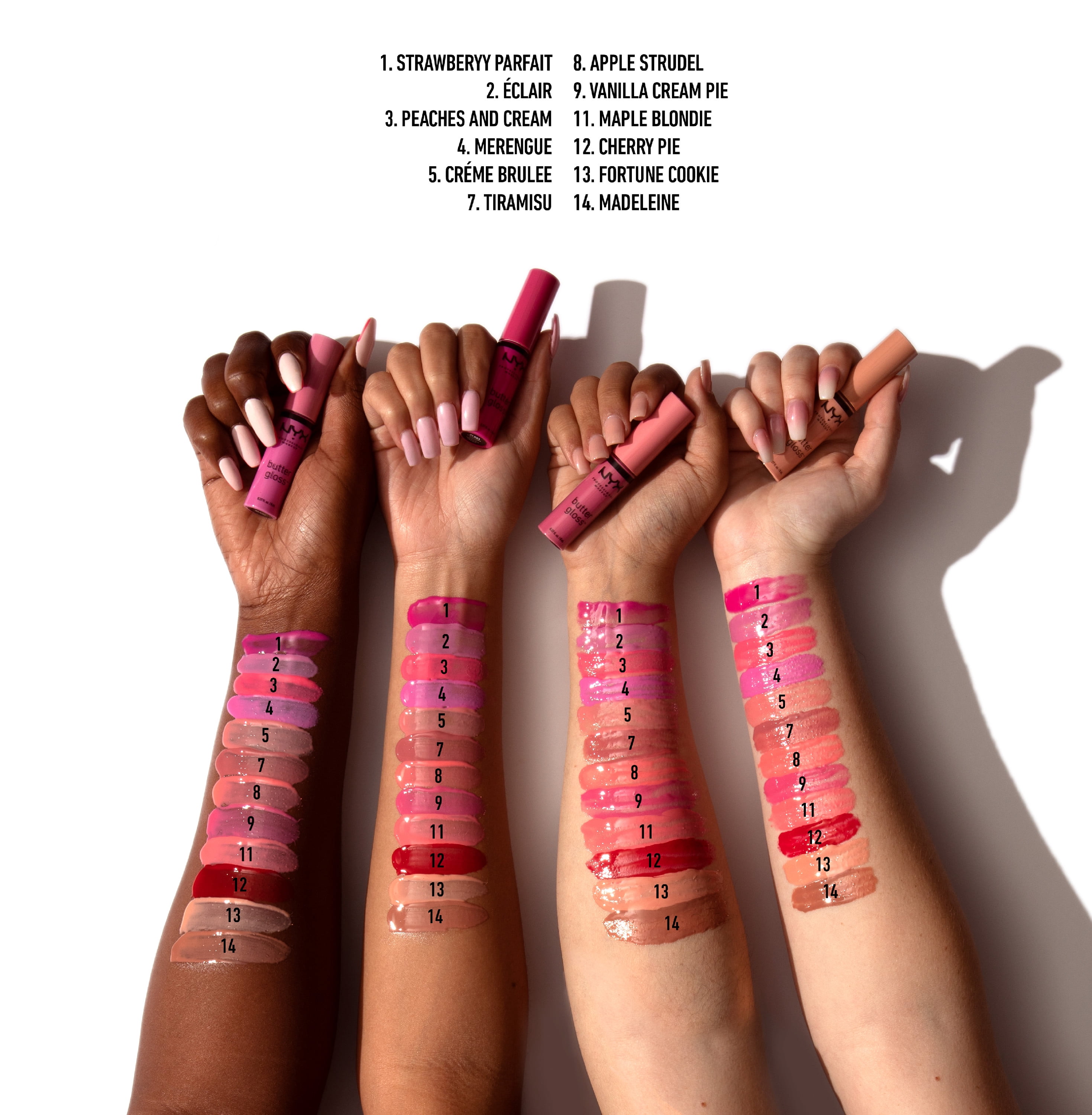 (3 pack) NYX Professional Makeup Butter Gloss, Non-Sticky Lip Glosses, Sugar Glass (Clear), 0.27 oz