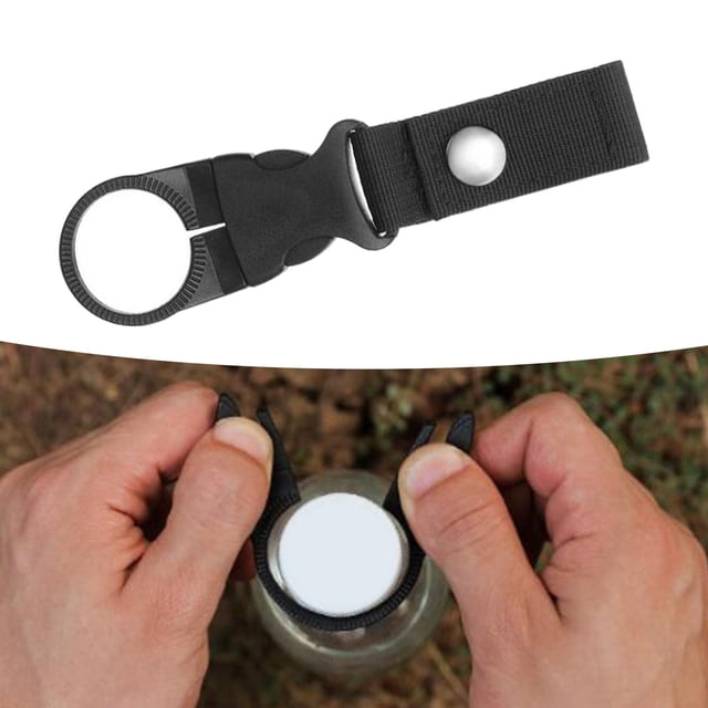 Botella Colgante shamjiam Clip Mosquetón Llavero soporte de anillo para Agua Cinturón negro