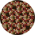 thumbnail image 1 of Ahgly Company Machine Washable Indoor Round Transitional Light Brown Area Rugs, 4' Round, 1 of 7
