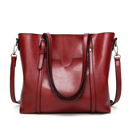 zipper bucket portable handle shoulder decorative bags pack leather bag