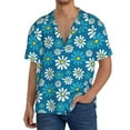 thumbnail image 3 of Xecao offers the Daisies Flowers for Men's Casual Short-sleeved Shirt, a button-up collared shirt with a pocket, perfect for beach vacations and yacht travel in the X-Large size., 3 of 7