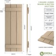 thumbnail image 2 of Ekena Millwork 16 1/2"W x 80"H Rustic Three Board Joined Board-n-Batten Rough Cedar Faux Wood Shutters (Per Pair), Primed Tan, 2 of 11