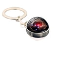 thumbnail image 2 of EGNMCR Keychains Solar System Milk y Way Nebula Double Sided Glass Ball Keychain Keychain Keychain, 2 of 2