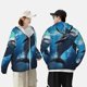 thumbnail image 4 of Balery Ice Blue Ocean Cute Dolphin Sudadera ligera de manga larga con capucha y protección solar UPF 50+ para hombre y mujer, ideal para pesca y running-X-Large, 4 of 7