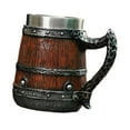 thumbnail image 4 of Tongina Barrel Beer Mug Bar Restaurant Mug Camping Tumbler Stainless Steel Drinking Tankard Mug Coffee Mug for Office Gift Party Home A, 4 of 8
