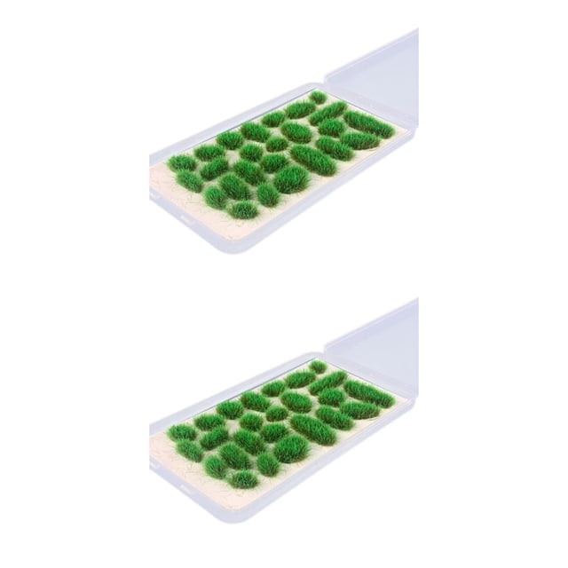 ZheElen 25x Simulation Cluster Green Grass for Train Scenery Decor Accessory Model Landscape Green 6mm 2Set