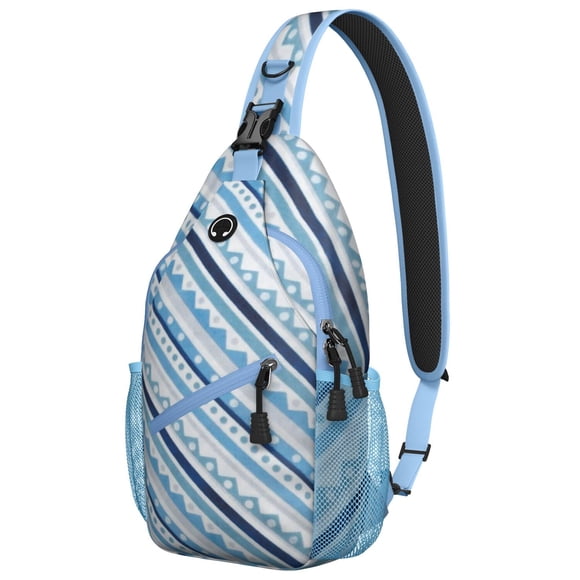 Sac à Bandoulière Style Nordique, Sac à Dos Léger de Voyage, Sac Bandoulière avec Motifs Géométriques Minimalistes pour l'Extérieur