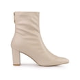 thumbnail image 3 of Unique Bargains Women's Pointy Toe Back Zip Block Heel Ankle Boots Dark Beige (Size 8), 3 of 7