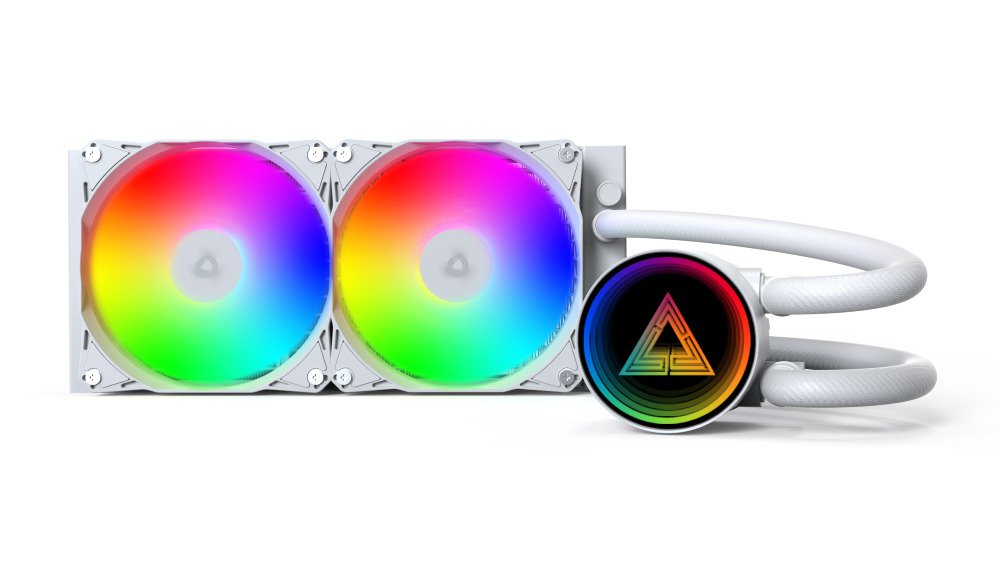 MONTECH Lightflow ARGB 240 White – Ultra-Quiet AIO Liquid CPU Cooler ARGB-Free