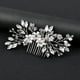 thumbnail image 3 of Nvzi Horquillas para el pelo de boda con flores para novias, peinetas con perlas de cristal, pinzas para el pelo, accesorios para el pelo de boda dorados, joyas plateadas, 3 of 4