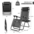 thumbnail image 2 of Magshion Patio Zero Gravity Lounge Chairs, Outdoor Folding Beach Recliners with Headrest and Foot, Black, 2 of 11