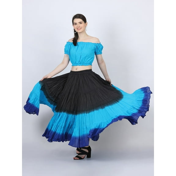 Wevez Plus Size 40 Inches Long Tribal Fusion 25 Yard Skirt (BFR)