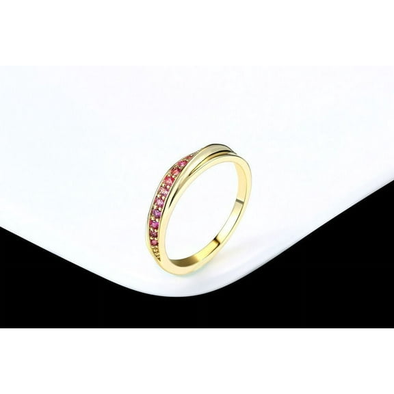 Womens Ring Korean Fashion Single Row Diamond Ring Micro Paved Zircon Rose Gold Plated Copper Ring Elegant Jewelry Gift