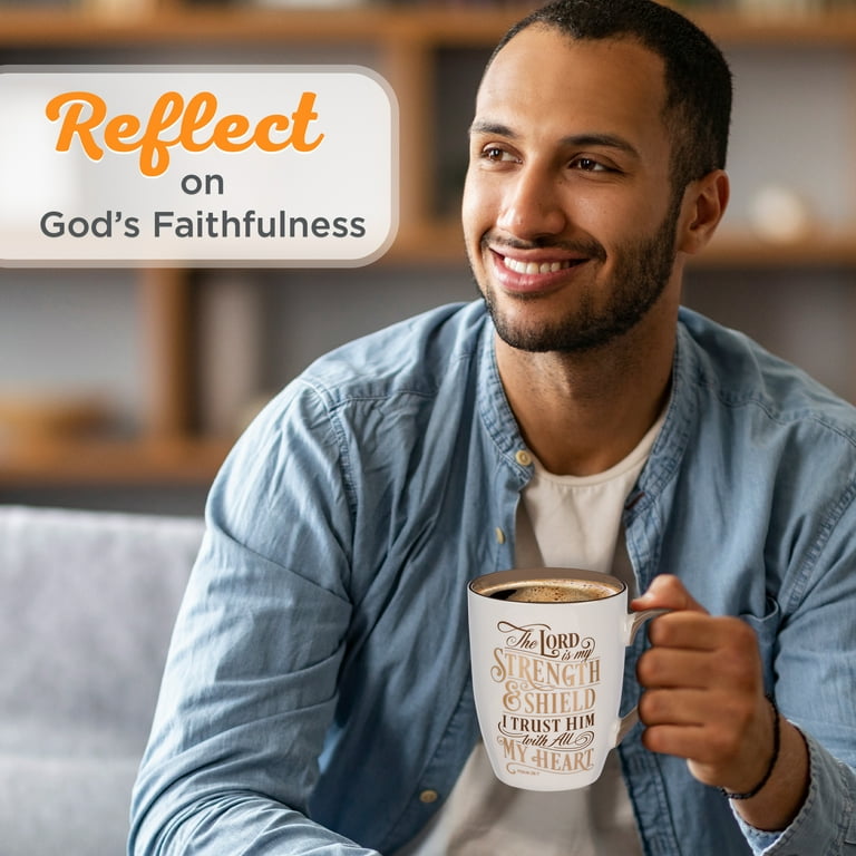 Lord is My Strength Psalm 28:7 Ceramic Christian Coffee Mug for Women and  Men - Taupe/Gold Inspirational Coffee Cup, 12-Ounce - Walmart.com