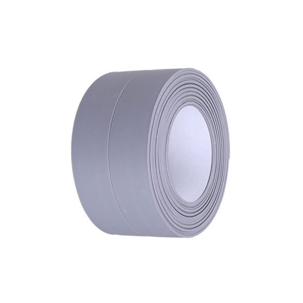 Bewildely Tiras de sellado Adhesivo de pared de PVC Cinta autoadhesiva antimoho Esquina de baño Ducha Fregadero de cocina 3,2 m * 3,8 cm Gris Type2 NO2 Bewildely HA064880-01