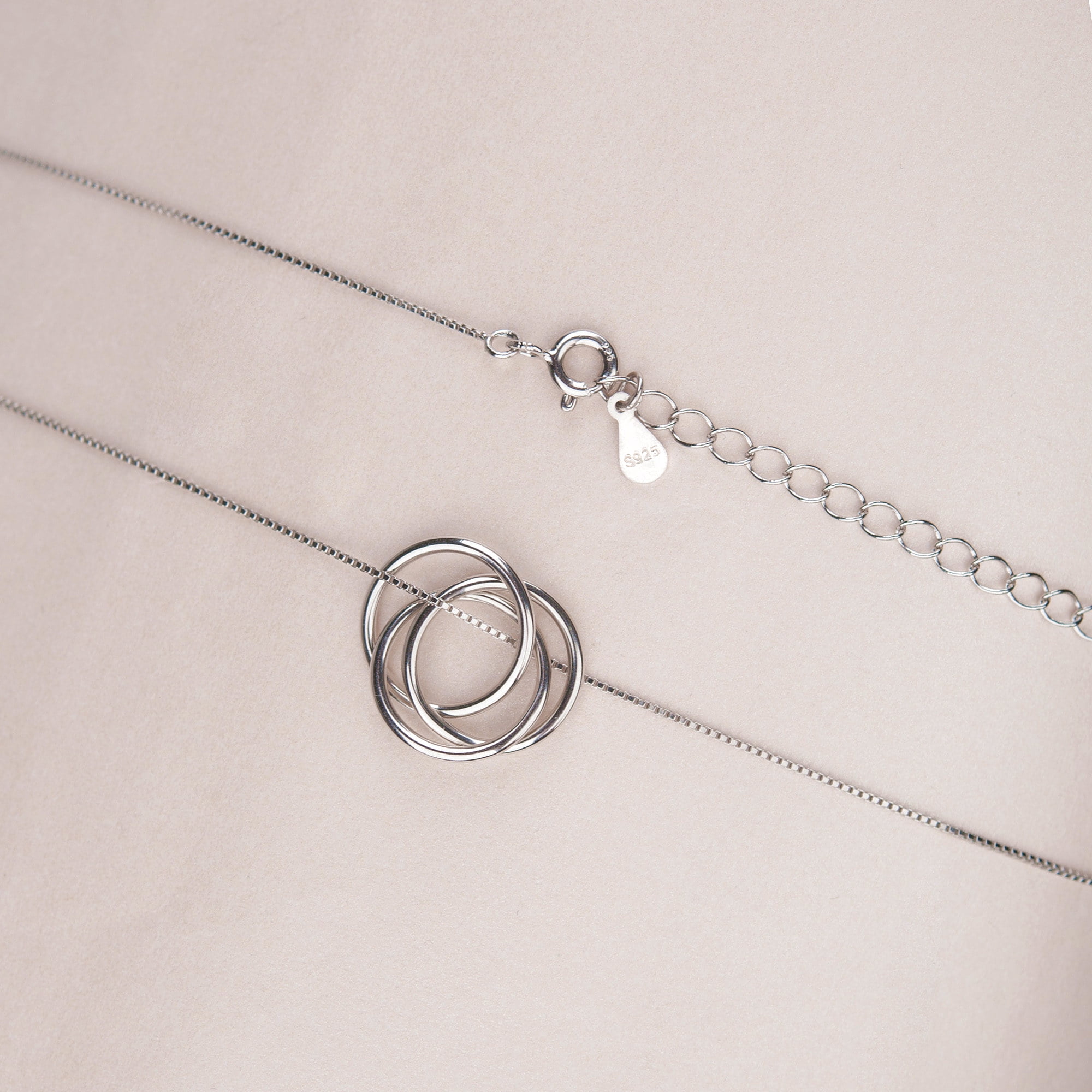 Anavia 30th Birthday Gift for Wife from Husband, 925 Sterling Silver Three Rings Necklace for Her Birthday Gifts