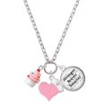 thumbnail image 1 of Delight Jewelry Resin Mini White Cupcake with Pink Frosting - Light Pink Heart Nurse Strong Zoe Necklace, 1 of 4