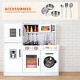 thumbnail image 6 of LAZY BUDDY Pretend Play Kitchen, Wooden Kids Toy Kitchen Playset with Real Sound & Light Gift for Toddler Preschooler Age 3+, 6 of 10